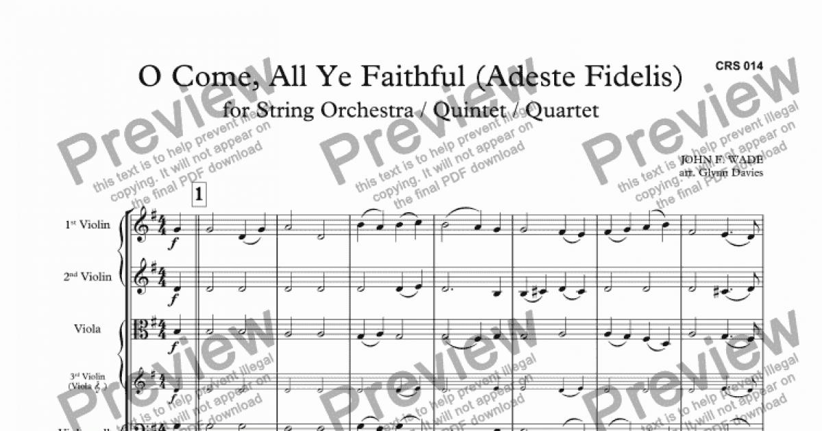 O Come, All Ye Faithful (Adeste Fidelis) - Download Sheet Music PDF