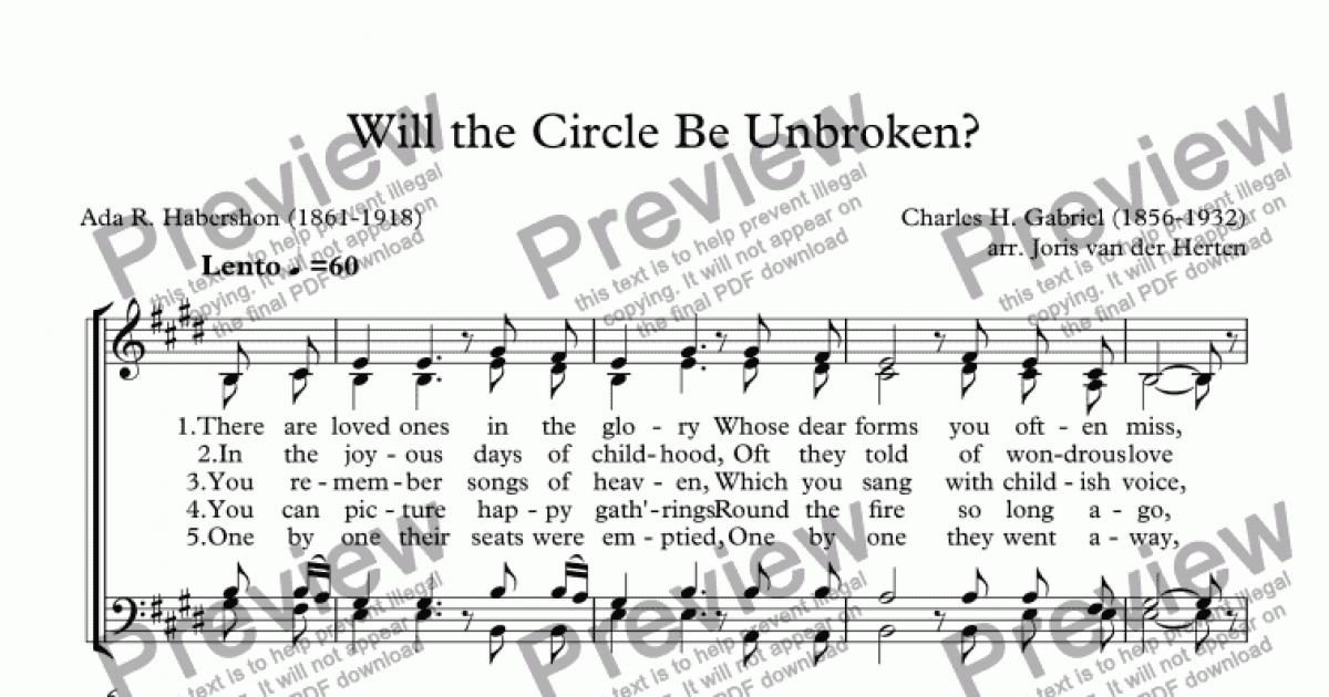 Will The Circle Be Unbroken Choir Satb Download Sheet Music Pdf