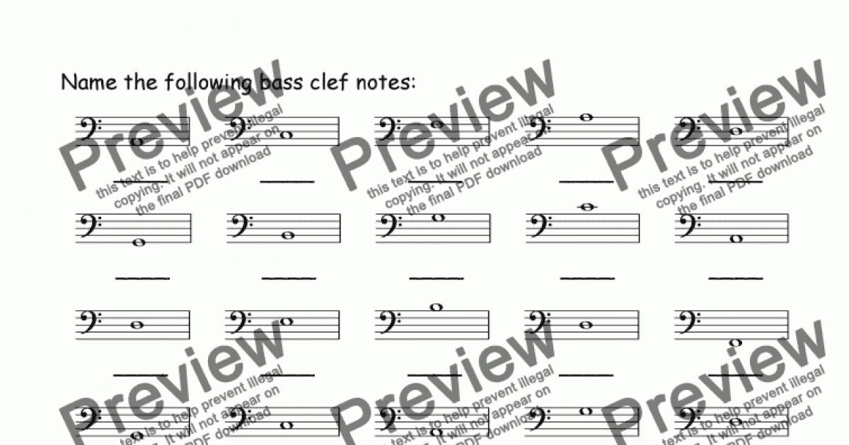 Bass Note Naming 1 - Download Sheet Music PDF file