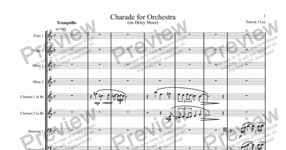 Charade for Orchestra - Download Sheet Music PDF file