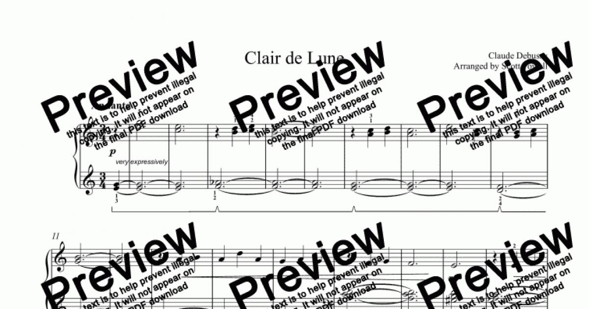 Clair De Lune For Easy Piano Download Sheet Music Pdf File