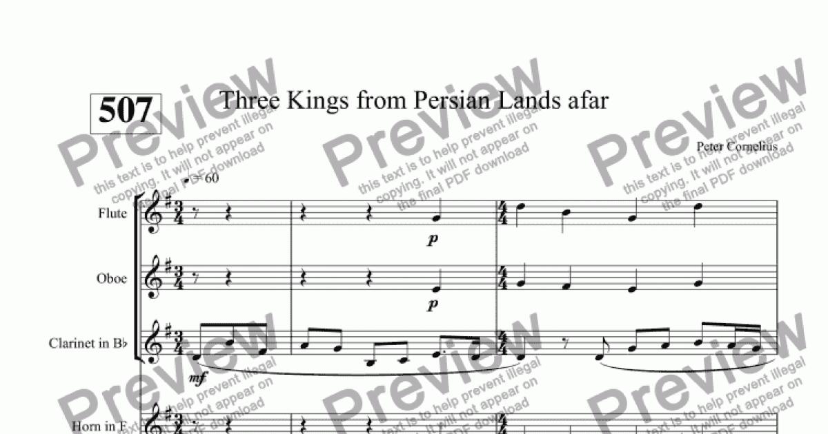 Three Kings from Persian Lands afar - Sheet Music PDF file