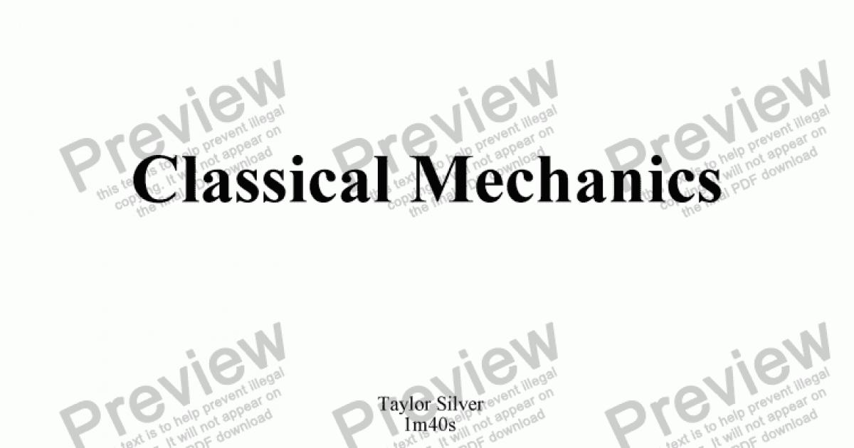 Classical Mechanics - Download Sheet Music PDF File