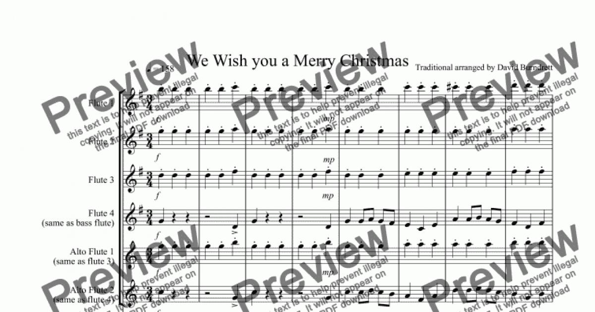 We wish you a Merry Christmas for Flute Quartet - Sheet Music PDF file