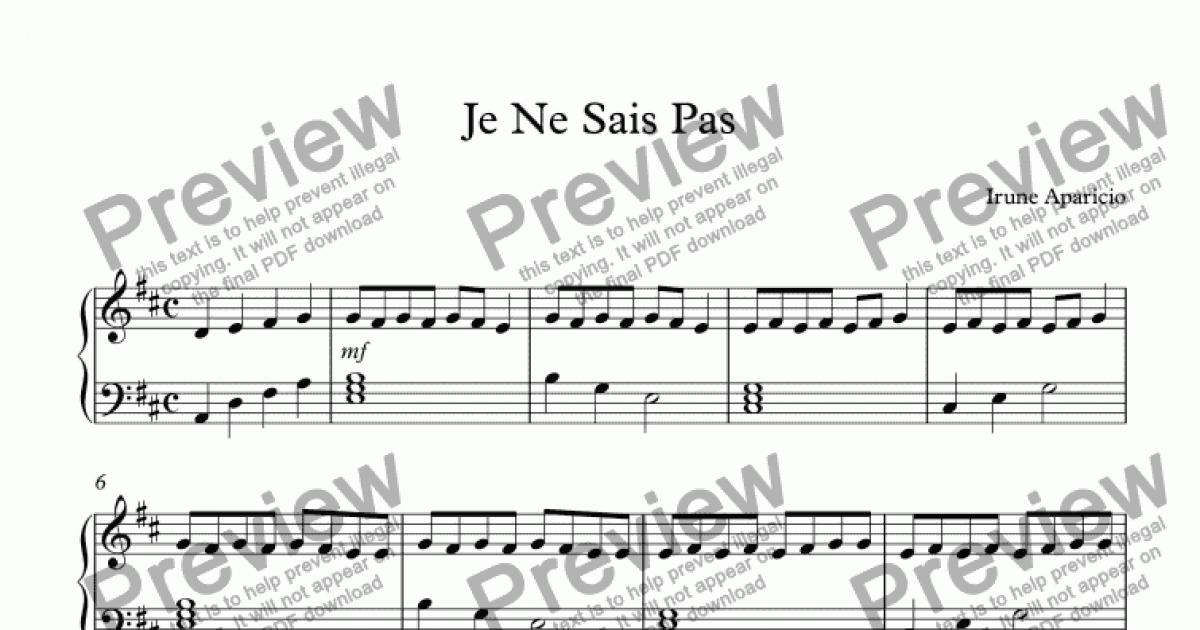 je-ne-sais-pas-download-sheet-music-pdf-file