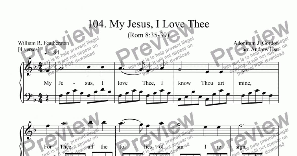 My Jesus, I Love Thee - Easy Piano 104 - Download Sheet Music PDF file