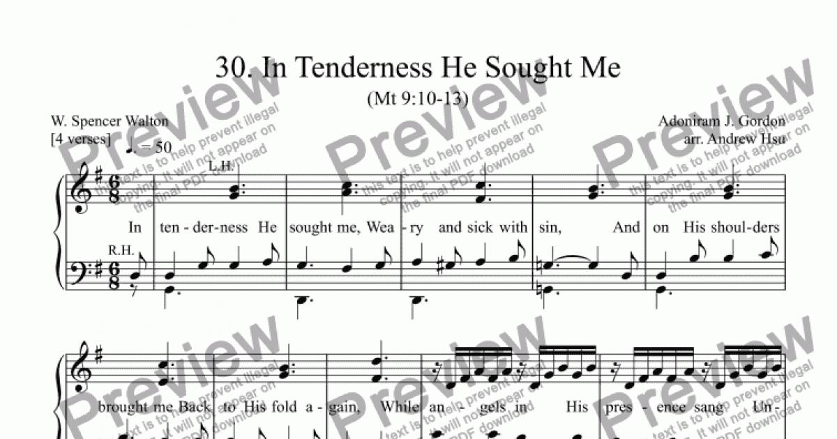 In Tenderness He Sought Me Easy Piano 30 Download Sheet Music Pdf