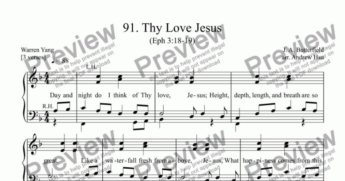 Thy Love Jesus - Easy Piano 91 - Download Sheet Music PDF file