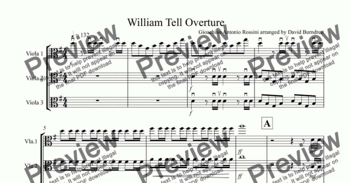 William Tell Overture For Viola Trio Download Sheet Music Pdf File 1994