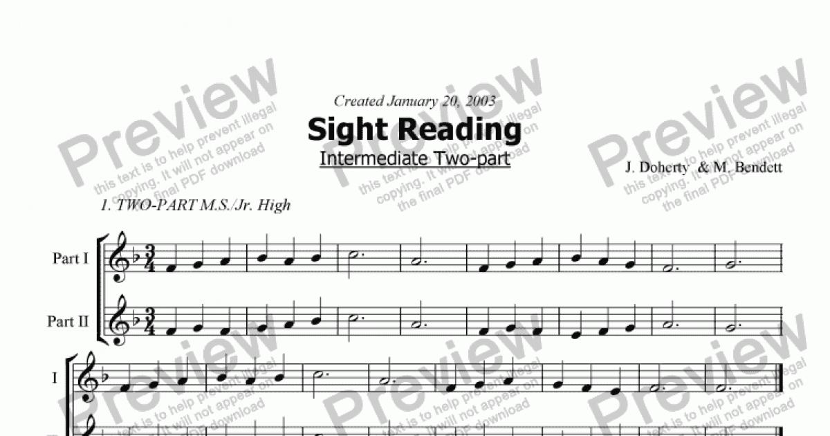 2pt Sight Reading Intermediate - 2 - Download Sheet Music PDF file