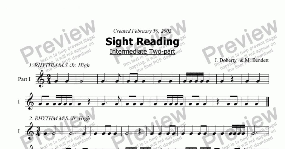 2pt Sight Reading Intermediate - 3 - Download Sheet Music PDF file