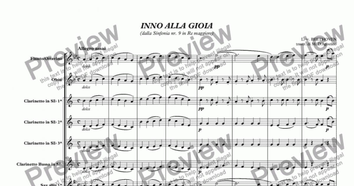 Inno Alla Gioia Download Sheet Music Pdf File