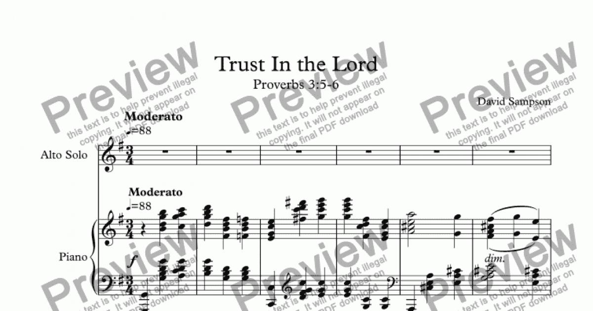 Trust In the Lord - Download Sheet Music PDF file