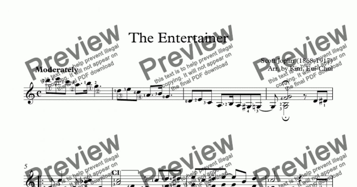 The Entertainer Guitar Solo Download Sheet Music Pdf File 