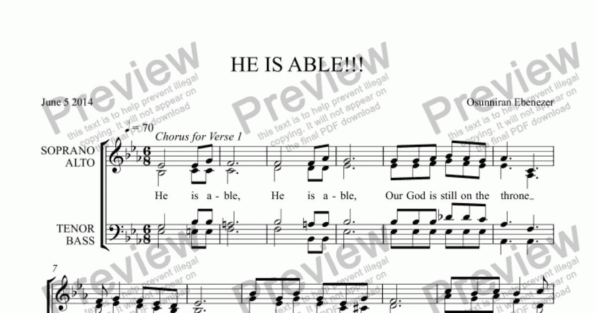 He Is Able Download Sheet Music Pdf File