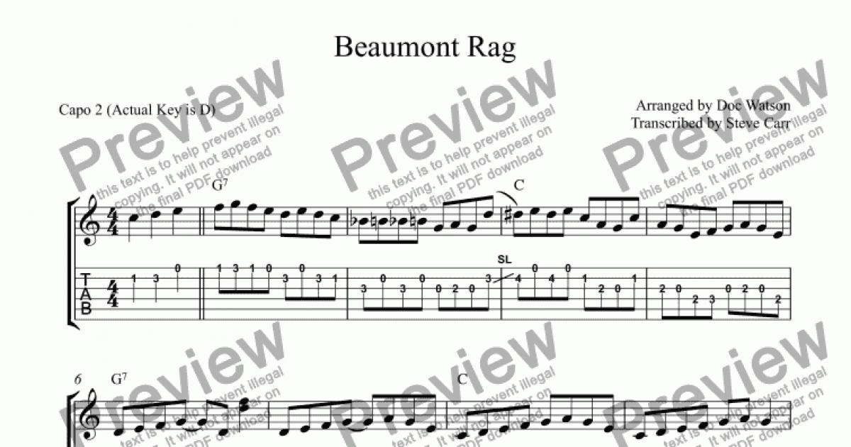 Beaumont Rag - Download Sheet Music PDF file