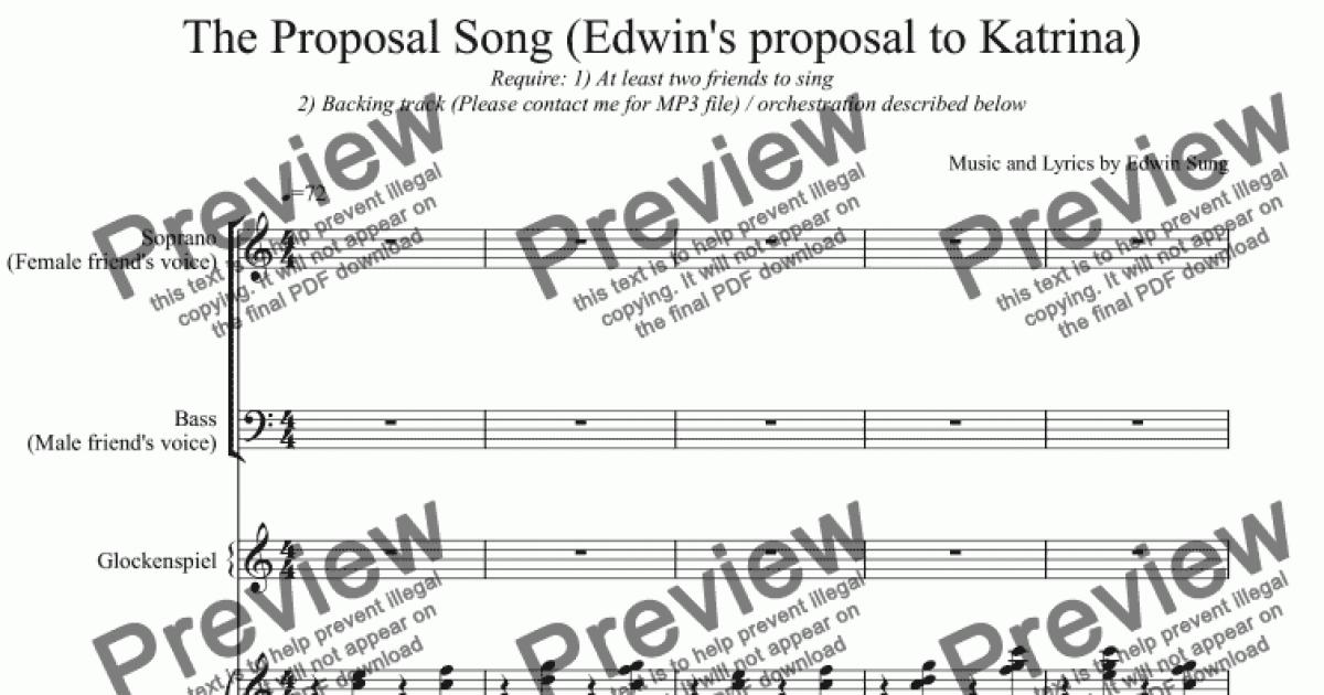 My Proposal Song (including live proposal audio!) - Download PDF file
