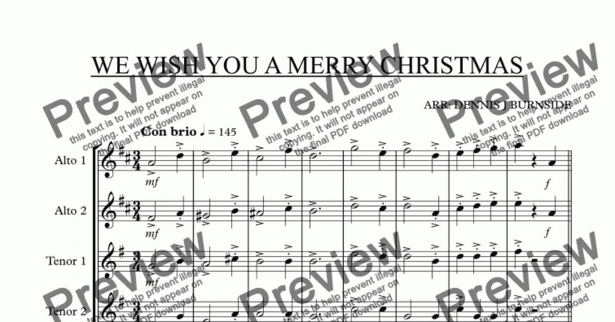 WE WISH YOU A MERRY CHRISTMAS - Download Sheet Music PDF file