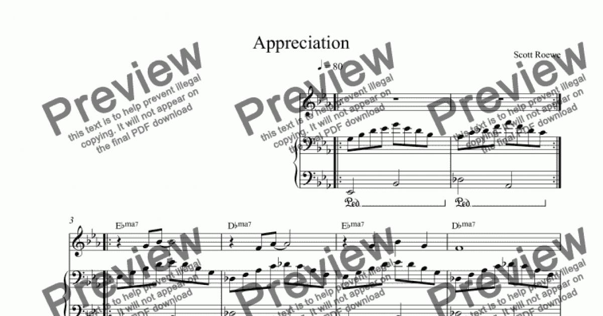 Appreciation - Download Sheet Music PDF File