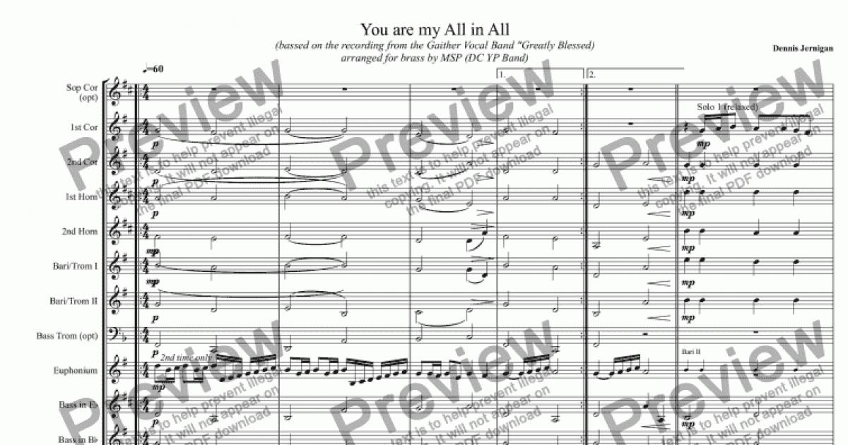 you are my all in all chords pdf