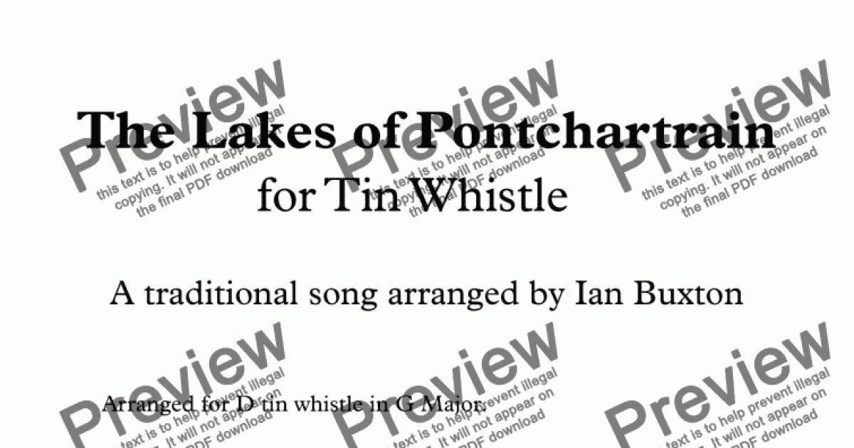 The Lakes Of Pontchartrain For D Tin Whistle With Chords Sheet Music