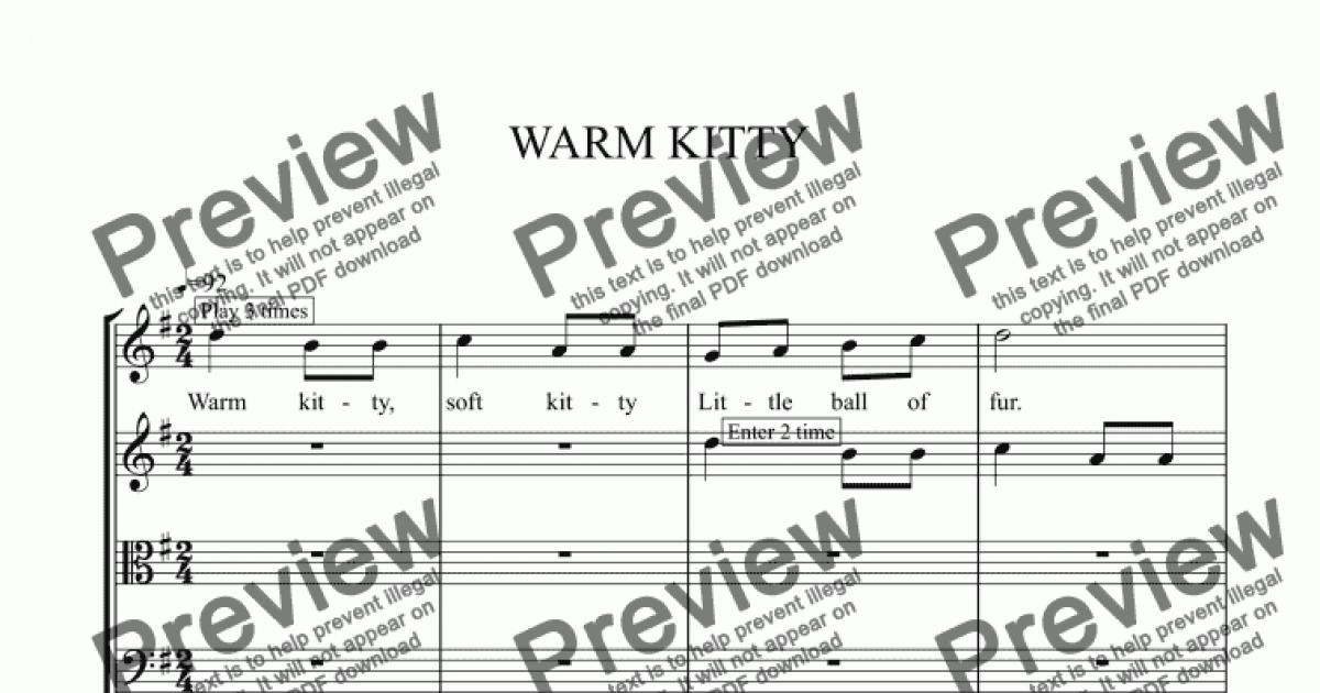 Warm Kitty - Download Sheet Music PDF file