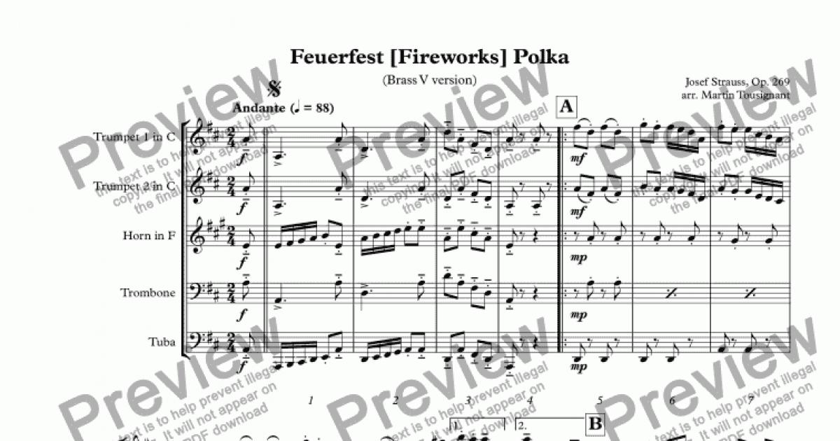 Feuerfest [Fireworks] Polka - Download Sheet Music PDF file