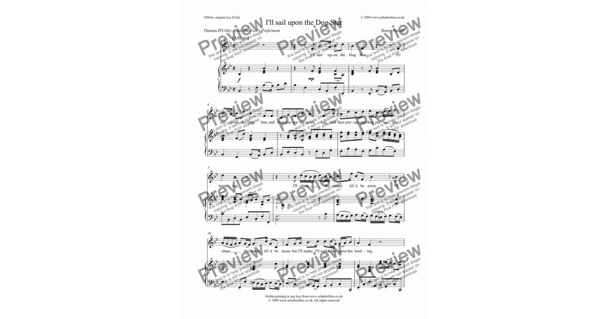 I’ll sail upon the Dog Star - Download Sheet Music PDF file