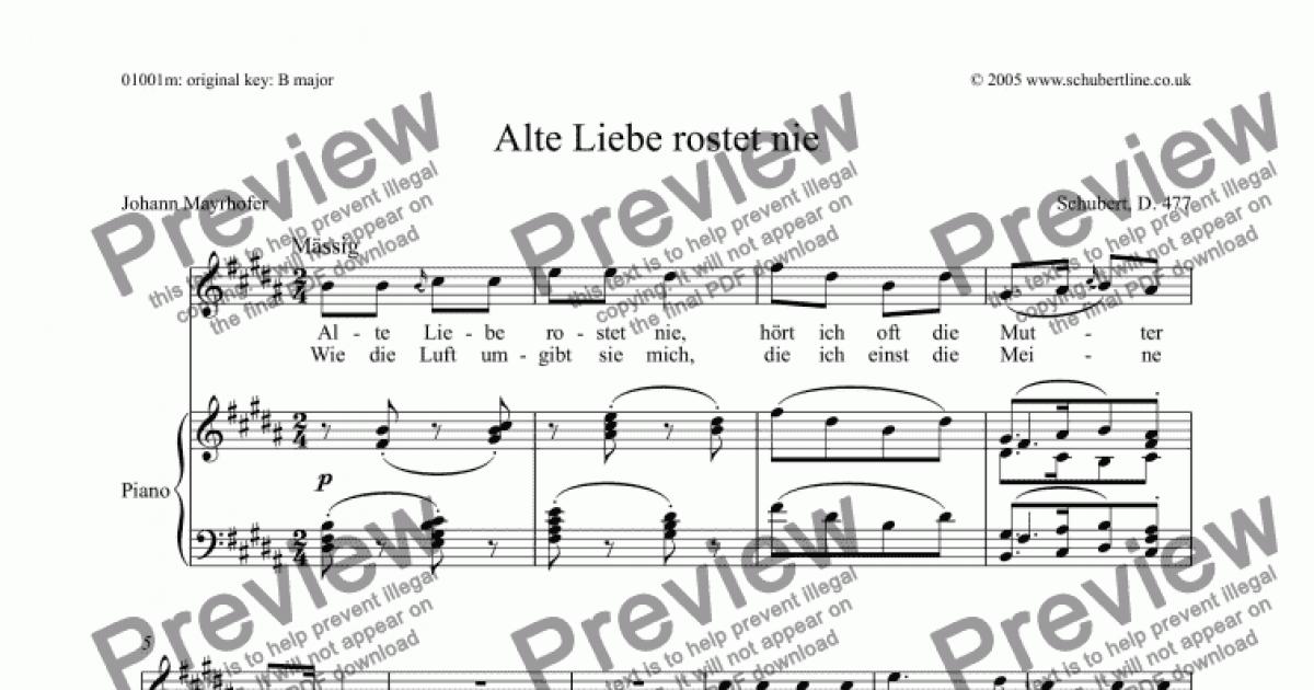 Alte Liebe rostet nie D.477 - Download Sheet Music PDF file