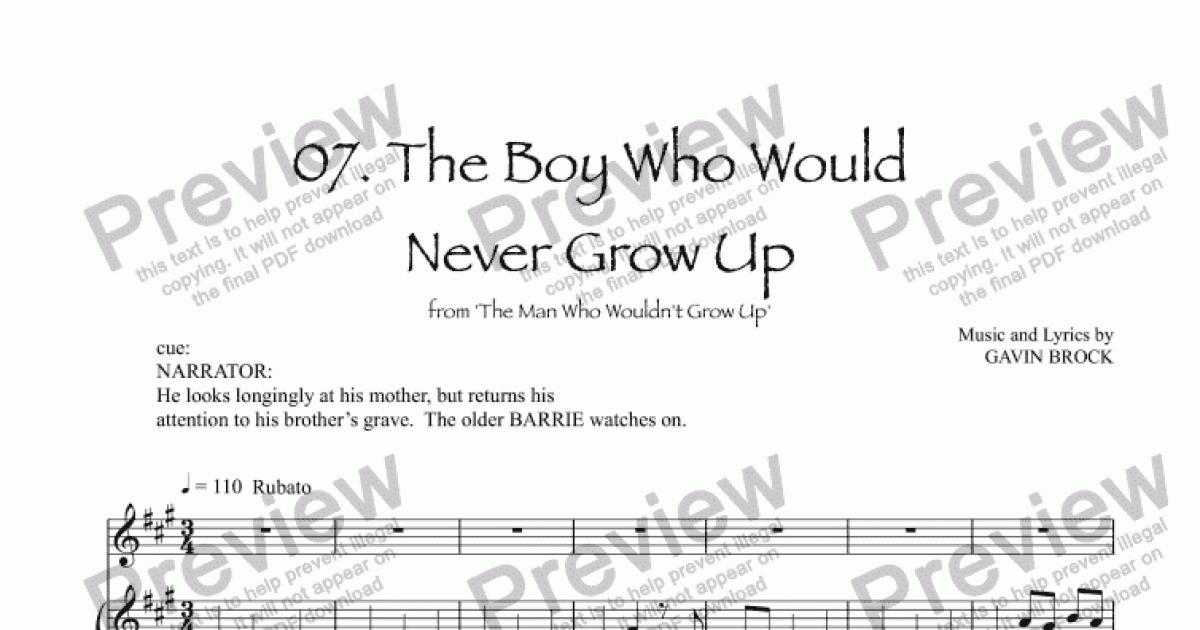 never gonna grow up song