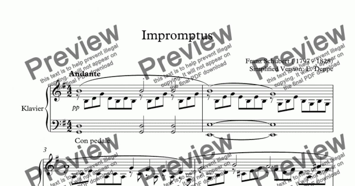 Schubert Impromptus simplified - Download Sheet Music PDF file