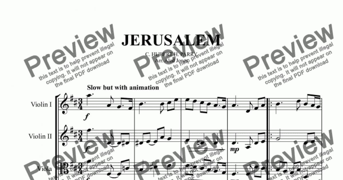 Jerusalem (And did those feet...) - Download Sheet Music PDF file