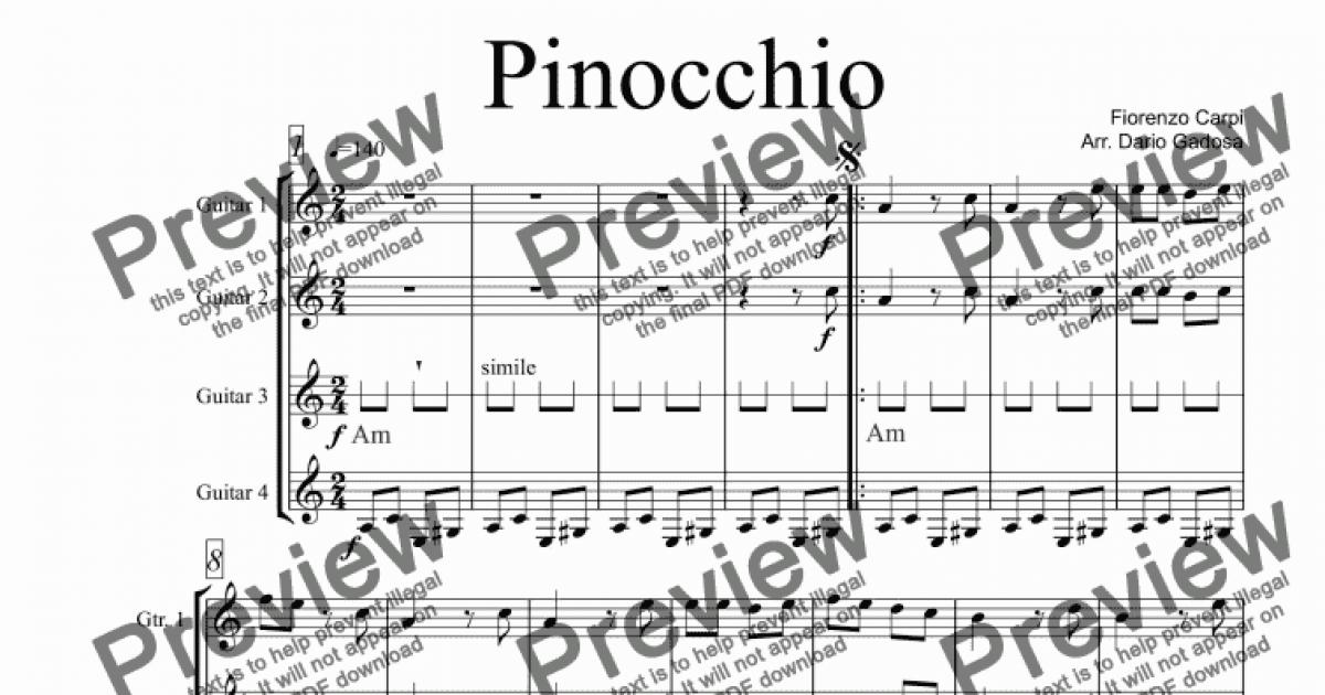 Pinocchio - Download Sheet Music PDF File