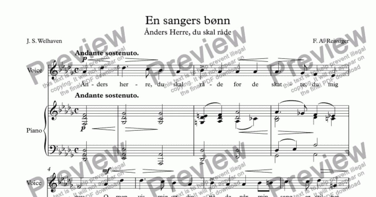 En Sangers Bønn Download Sheet Music Pdf File