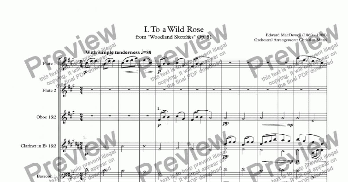 I. To a Wild Rose - Download Sheet Music PDF file