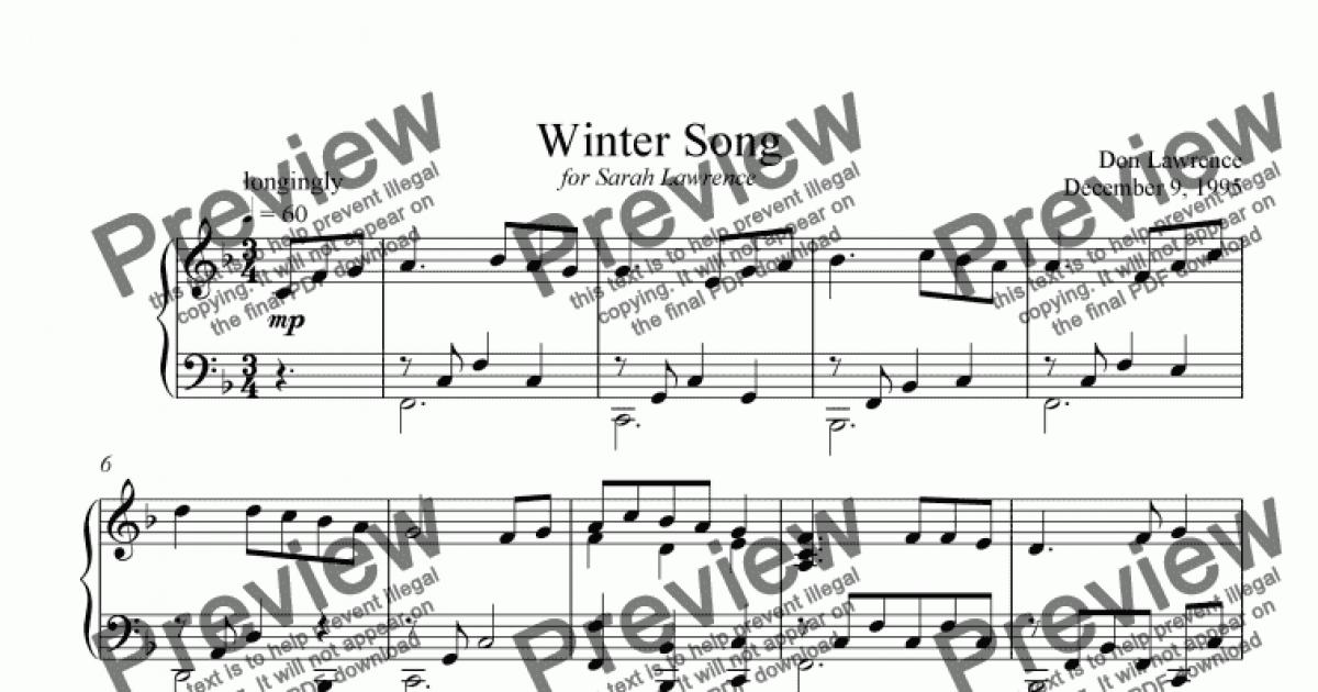 Download Winter Song - Download Sheet Music PDF file