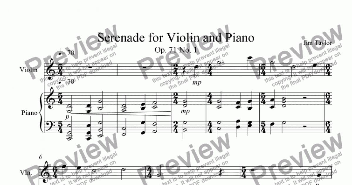 Serenade for Violin and Piano - Download Sheet Music PDF file