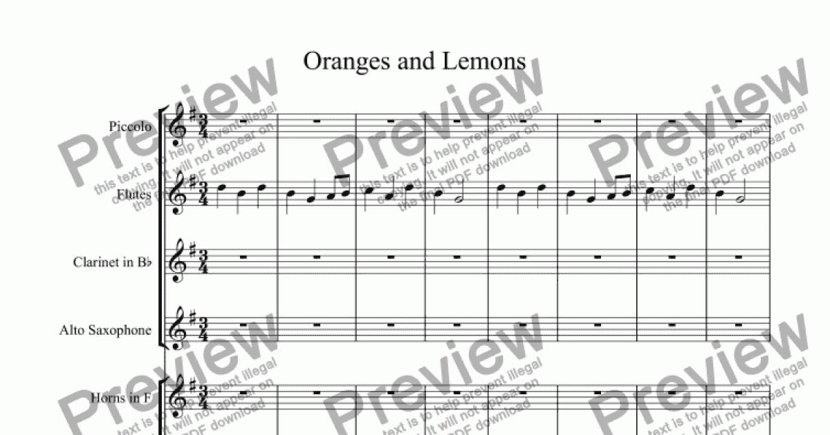 Oranges And Lemons Download Sheet Music Pdf File