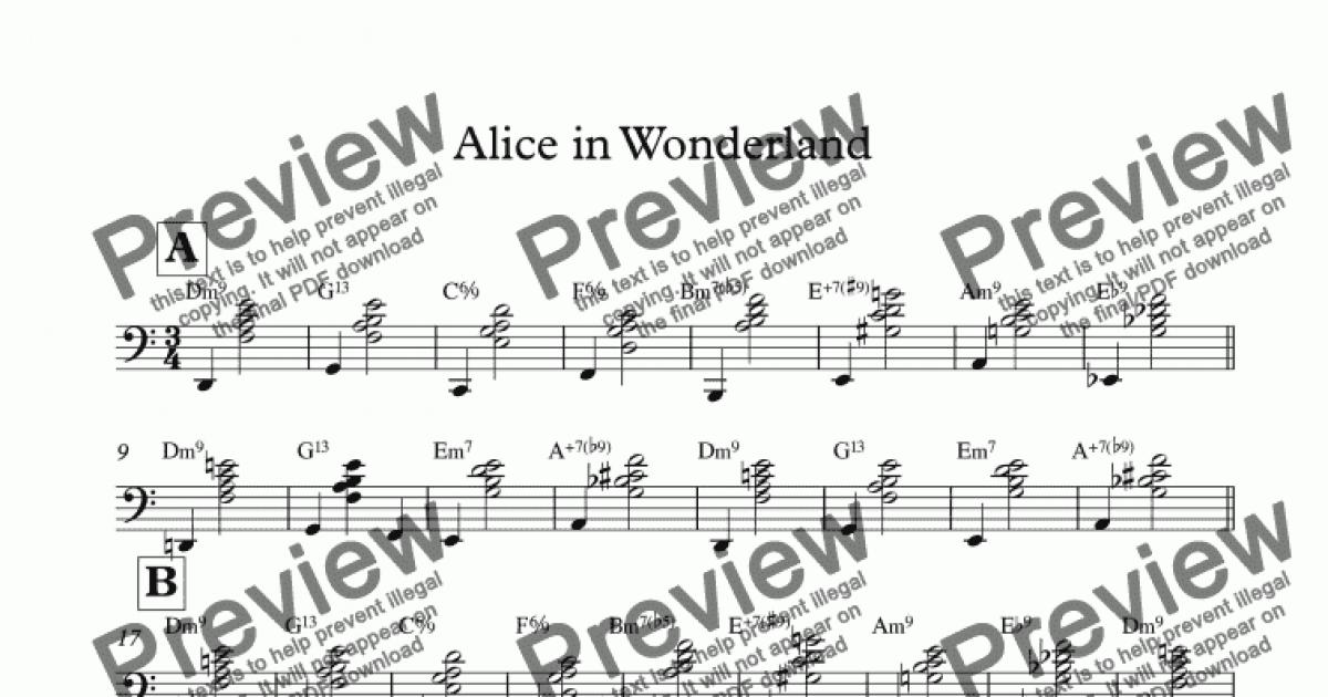 alice in wonderland bill evans transcription