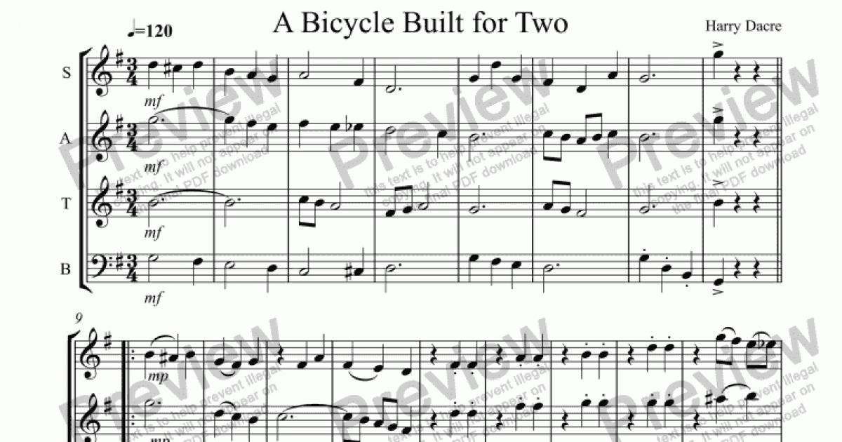 A Bicycle Built for Two Download Sheet Music PDF file