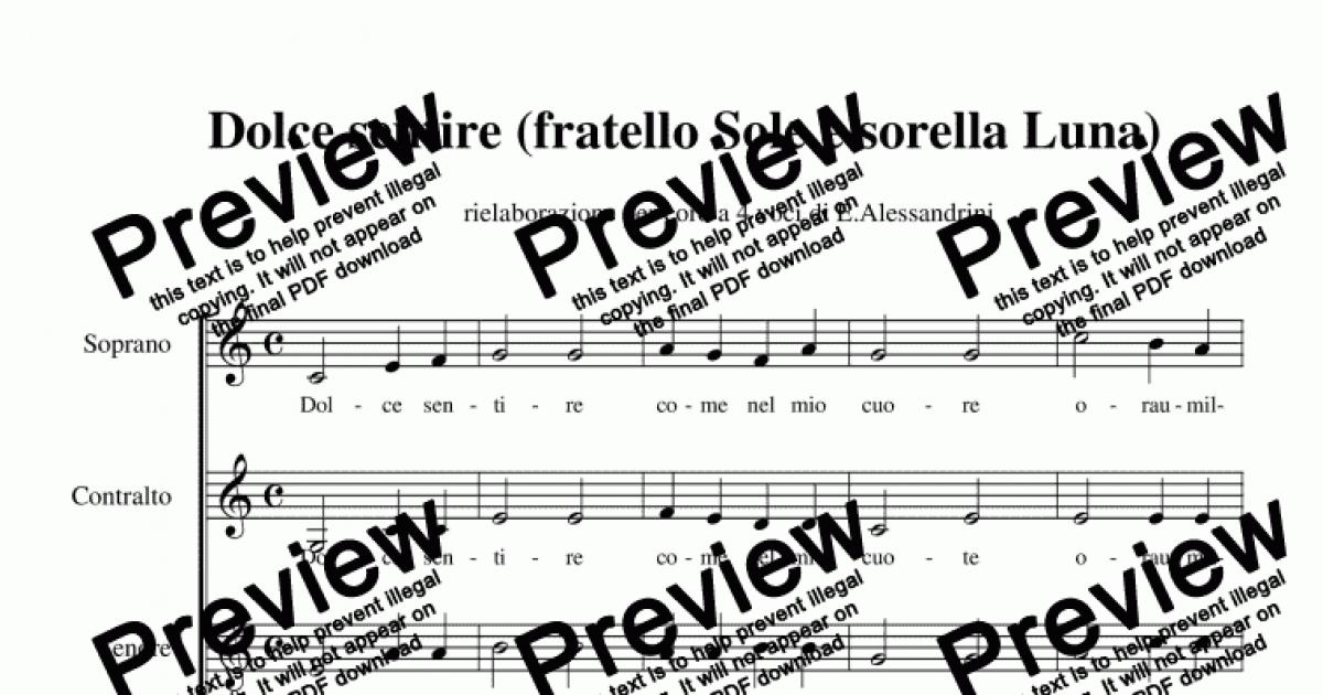 Dolce Sentire Choir Download Sheet Music Pdf File