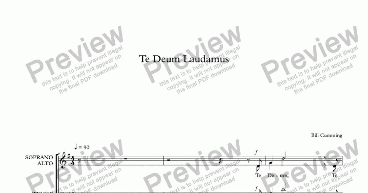 "Te Deum Laudamus" for SATB choir & organ - Download Sheet ...