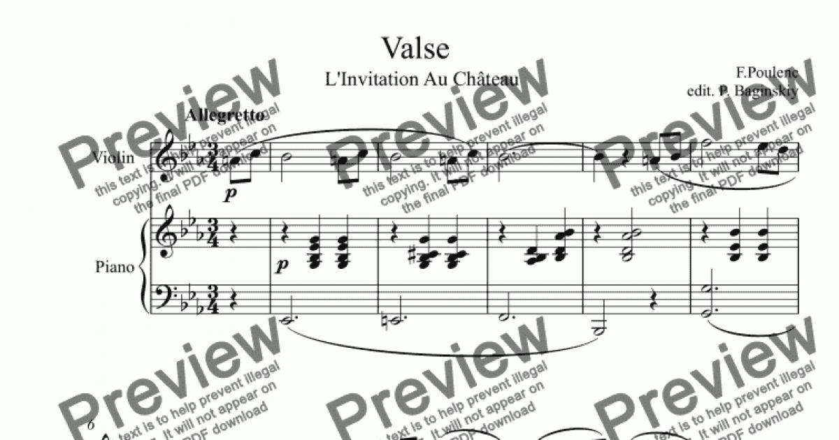 Invitation To The Castle Invitation Au Chateau Valse Sheet Music