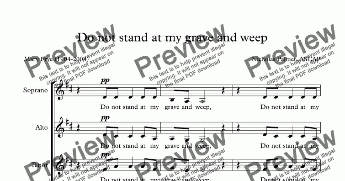 do not stand at my grave and weep song choir