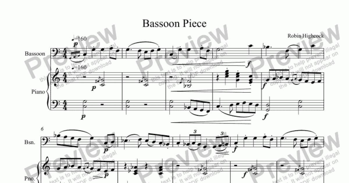 Bassoon Piece Download Sheet Music PDF file