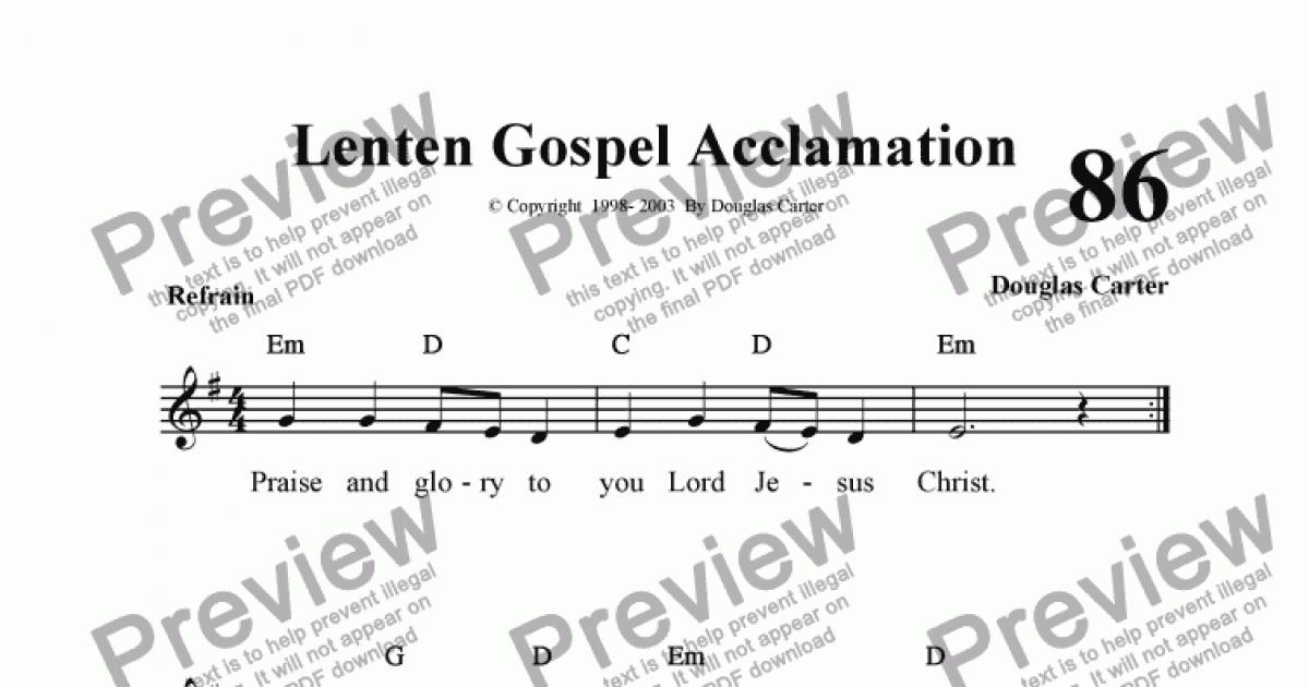 Lenten Gospel Acclamation - Download Sheet Music PDF file