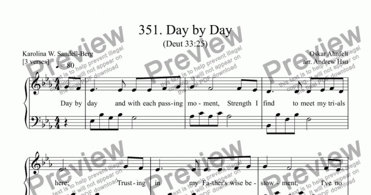 Day By Day Easy Piano 351 Download Sheet Music PDF File