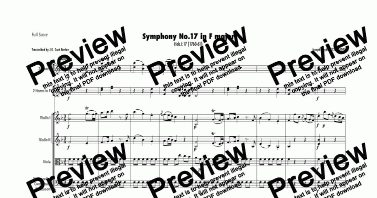 Haydn - Symphony No.17 in F major - Download Sheet Music PDF file