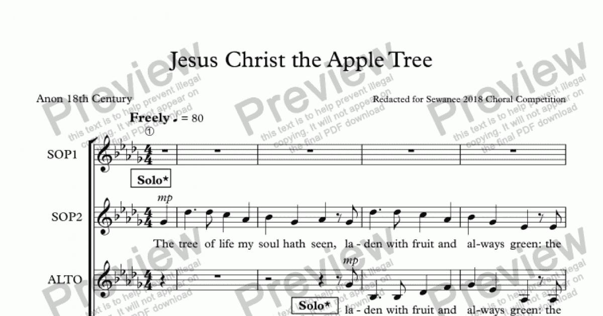 Jesus Christ The Apple Tree Download Sheet Music Pdf File 1397
