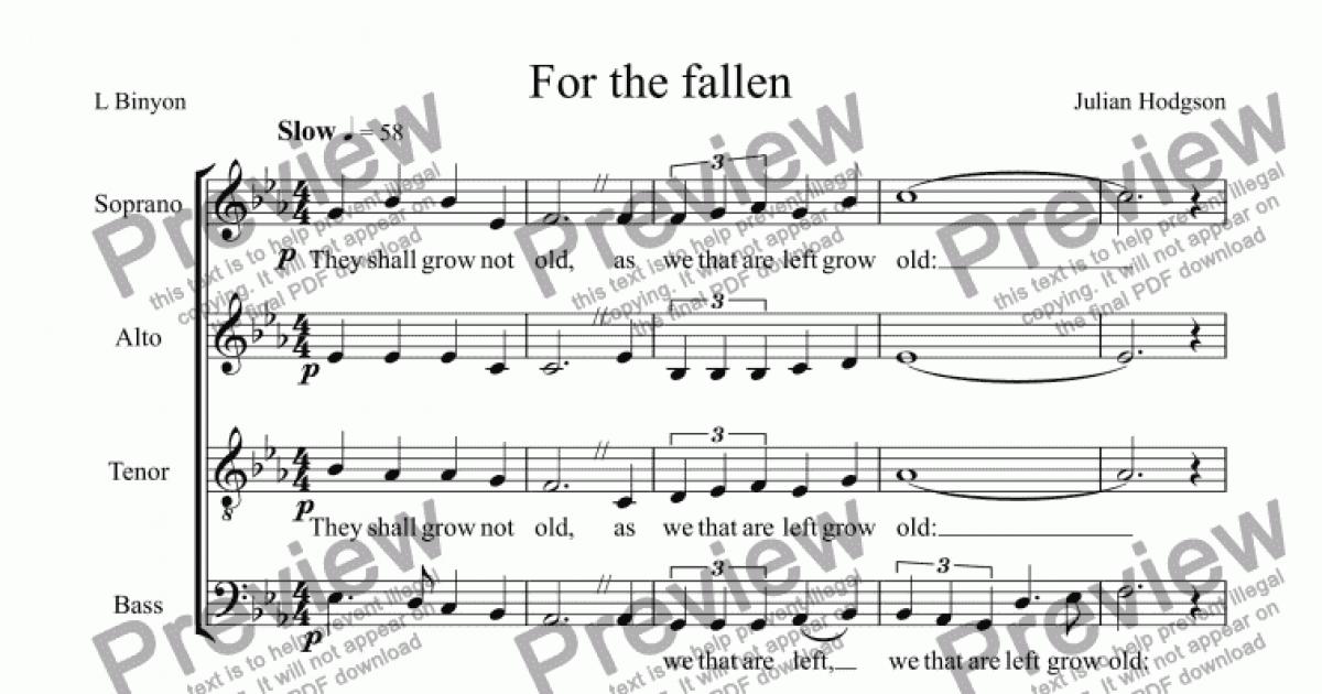 For the fallen - Download Sheet Music PDF file